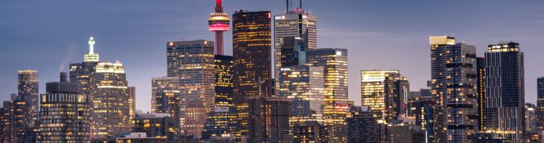 Toronto city skyline at night, Ontario